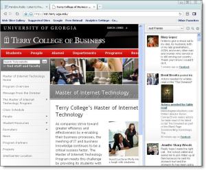 The Flock web browser shows the FB feed on the right and the open window on the left.